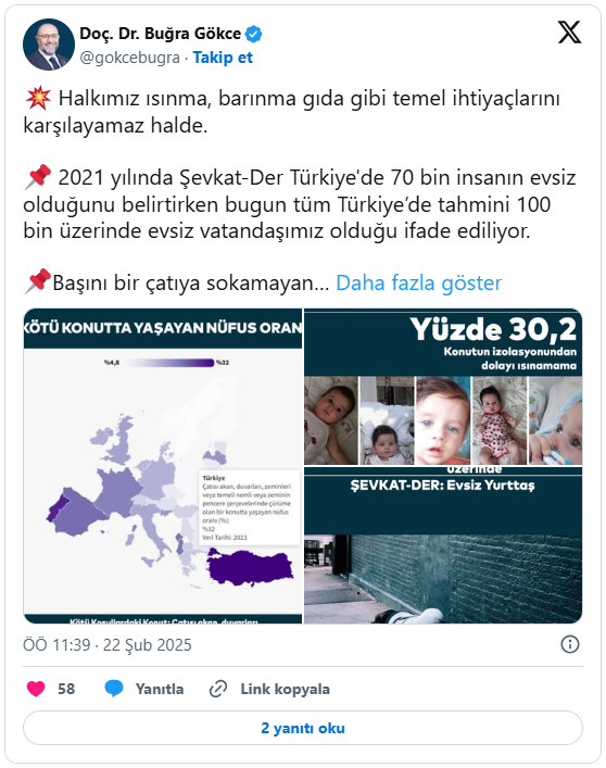 ipa baskani gokce barinma krizine dikkat cekti halkin yuzde 32si kotu kosullarda yasiyor 0